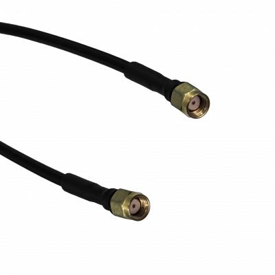 2RR Juego de 2 cables coaxiales rígidos negros RPSMA macho a RPSMA macho, tipo SM141, longitud 50cm (0.5 metros)