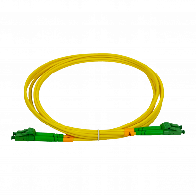 JFSBB2. Cable puente de fibra óptica monomodo dúplex SM de 2 metros LC/APC a LC/APC, diámetro 3.0 mm, núcleo/revestimiento 9/125