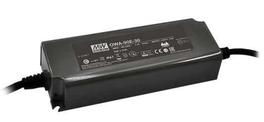 Adaptador AC-DC a prueba de humedad enchufe Europa-USA 90W OWA-90 - US - Americano - 24V