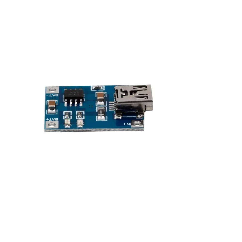 Adaptador de carga con conexión USB para acumuladores de iones de litio de 3.7V