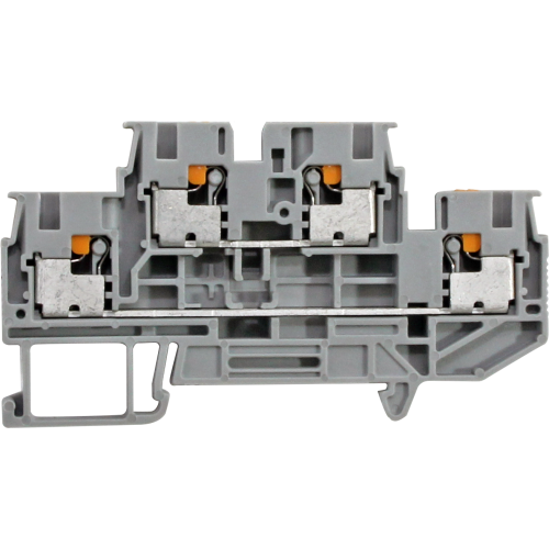 Bornera riel din 4mm² 32A libre mantenimiento Push-in BP4 - 3 vías - Gris