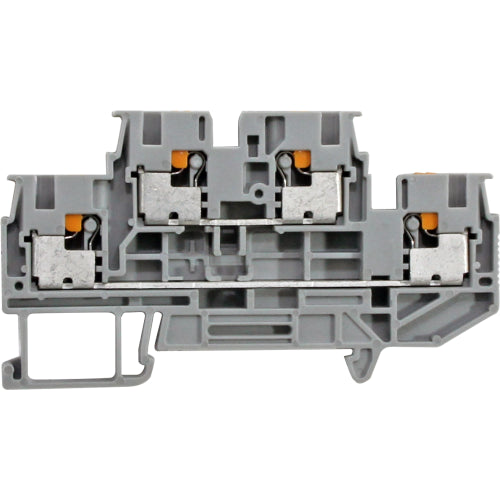 Bornera riel din 4mm² 32A libre mantenimiento Push-in BP4 - 3 vías - Verde