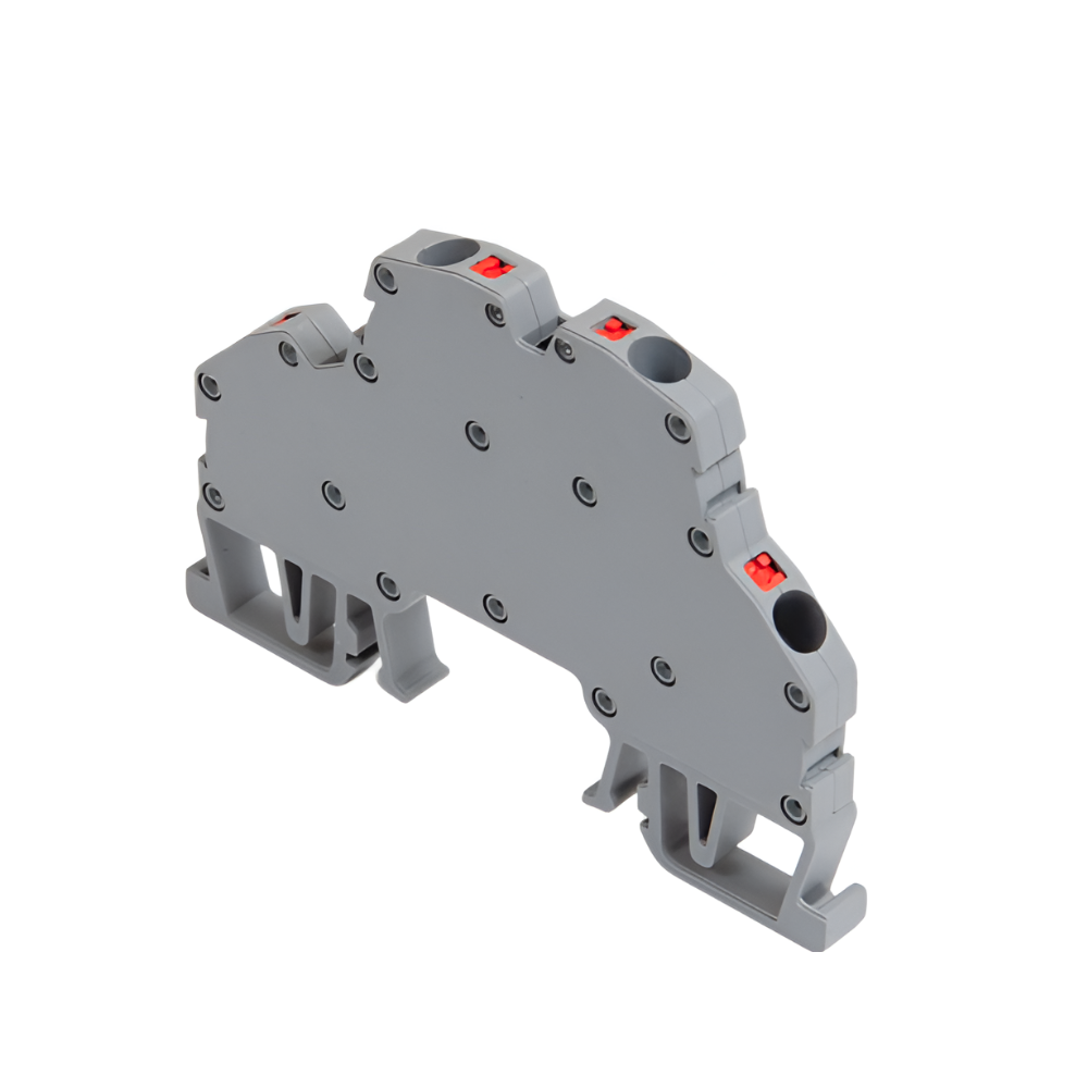 Bloque de Conexión (Monolítico) con capacidad de 2.5mm² en 2 Capas con sistema de inserción directa para carril normalizado DIN – Onka