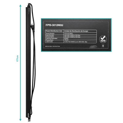 FPD-3012 FORZA Vertical 6000W 24-C13 6-C19 Display LCD 2-Medición/Volt-Amp