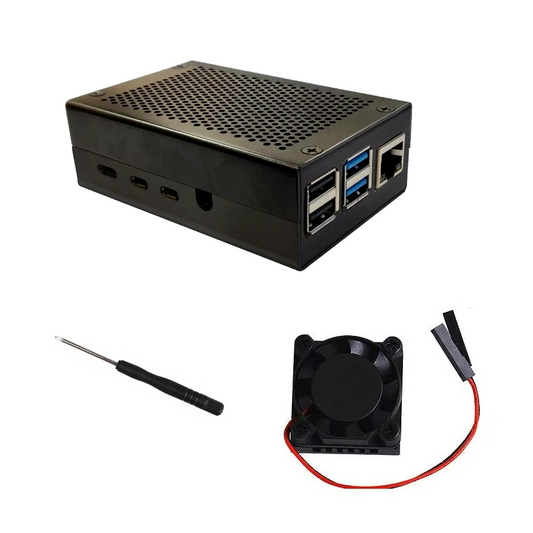 Carcasa Metálica para Raspberry Pi 4 B Equipada con Sistema de Refrigeración