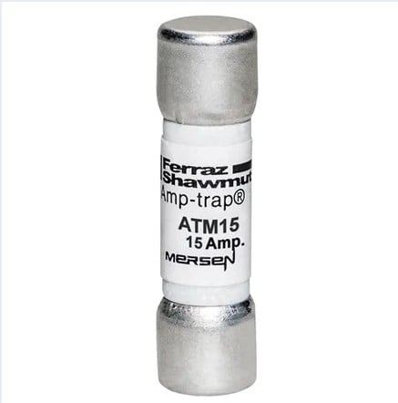 Fusible Midget 10x38mm - rápido 600VAC 600VDC 15A Ferrule Amp-Trap, marca Mersen (Ferraz) - 2A