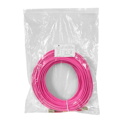 JF4LL25. Cable puente de fibra óptica multimodo OM4 dúplex LC-LC de 25 metros, núcleo/revestimiento 50/125 µm, diámetro 3 mm, cubierta LSZH