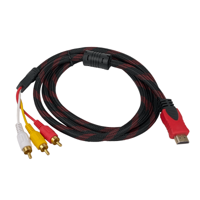 HDMI-3RCA. Conector HDMI macho a 3 conectores RCA macho, longitud 150 cm, resolución 1080p