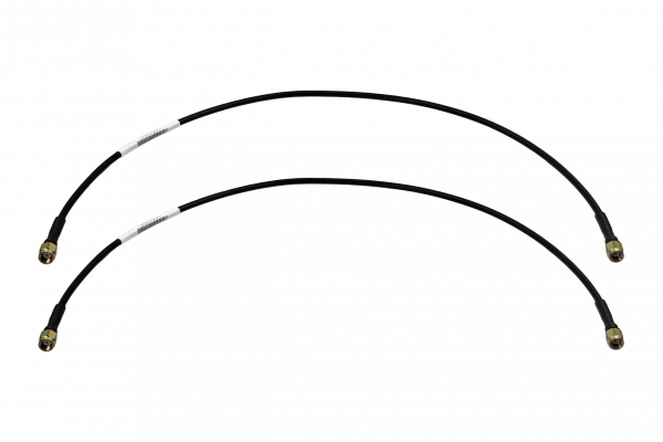 2RR Juego de 2 cables coaxiales rígidos negros RPSMA macho a RPSMA macho, tipo SM141, longitud 50cm (0.5 metros)