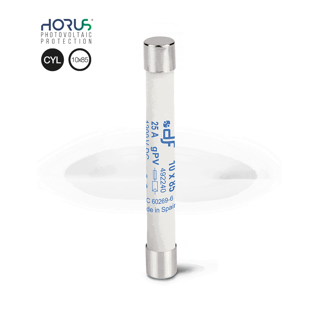 Fusible 10x85 mm curva gPV 1500V DC para aplicaciones fotovoltaicas marca DF Electric - 16A