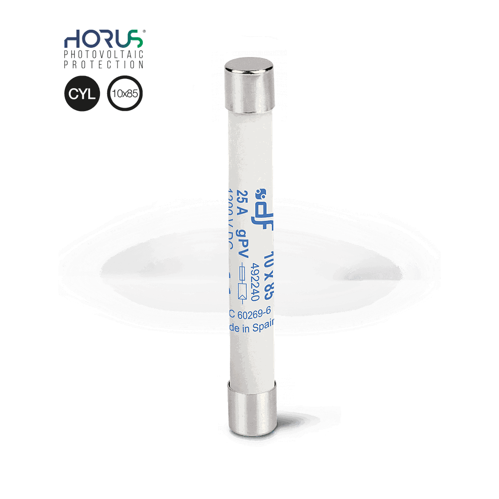 Fusible 10x85 mm curva gPV 1500V DC para aplicaciones fotovoltaicas marca DF Electric - 4A