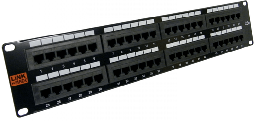 PP548L LINKMADE 48 puertos RJ45 CAT5E UTP Panel de parcheo 2U Certificación UL