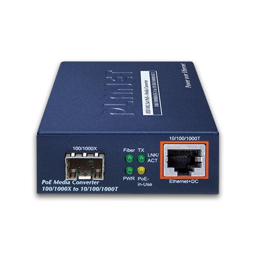 Convertidor de Medios PoE+ 100/1000BASE-X a 10/100/1000BASE-T