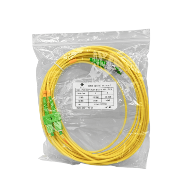 JFSAH5. Latiguillo de fibra óptica dúplex monomodo SM de 5 m, conectores SC/APC-FC/APC, núcleo 9/125 µm, cable de 3 mm