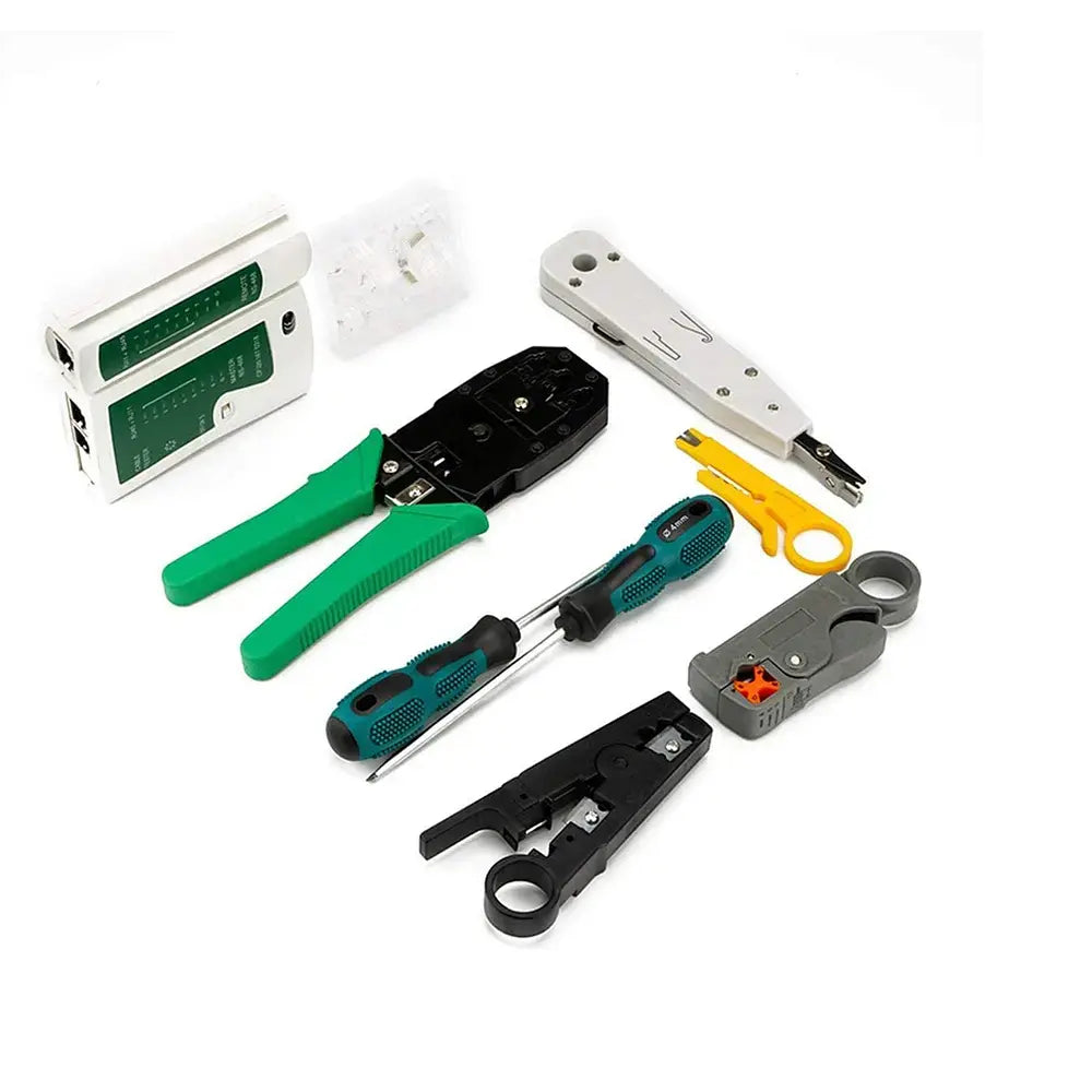 Conjunto de instrumentos para instalaciones de telecomunicaciones Crimpadora y Pelador de cable Rj45