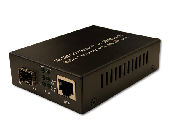 Convertidor de Medios Fibra Óptica GM-805A 10/100/1000Mbps con Slot SFP