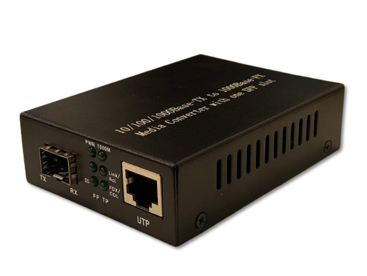 Convertidor de Medios Fibra Óptica GM-805A 10/100/1000Mbps con Slot SFP