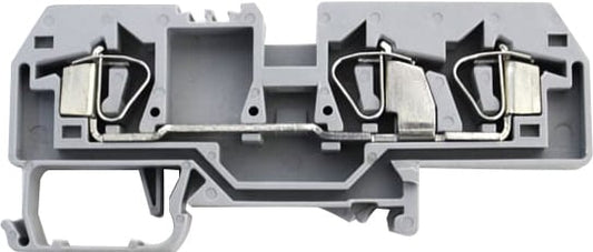 Bornera riel din 6mm² libre mantenimiento con resorte delantero BM6 - 2 vías - Azul