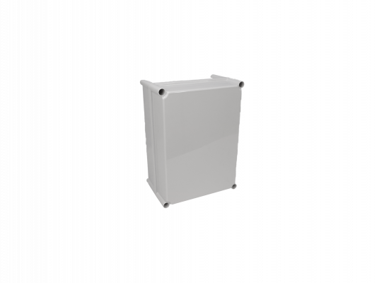 AG-2838-1. Caja plástica gris con tapa gris de 380x280x180 mm, con placa de montaje, grado de protección IP66, conforme a RoHS