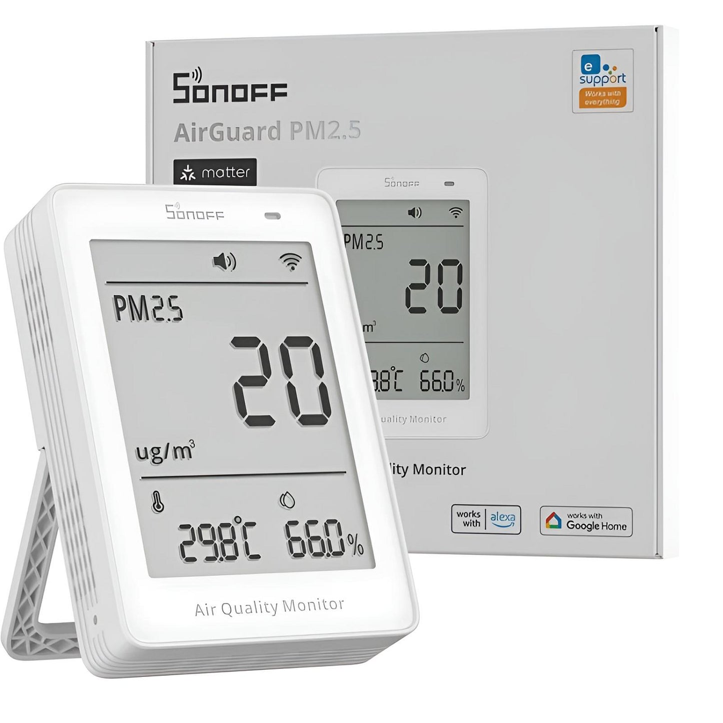 Medidor de Concentración Aérea de Partículas PM2.5/PM10 con Conectividad WiFi Matter – Sonoff AirGuard SAWF-07P