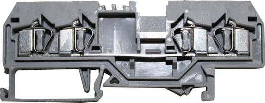 Bornera riel din 4mm² libre mantenimiento con resorte frontal BM4 - 2 vías - Verde