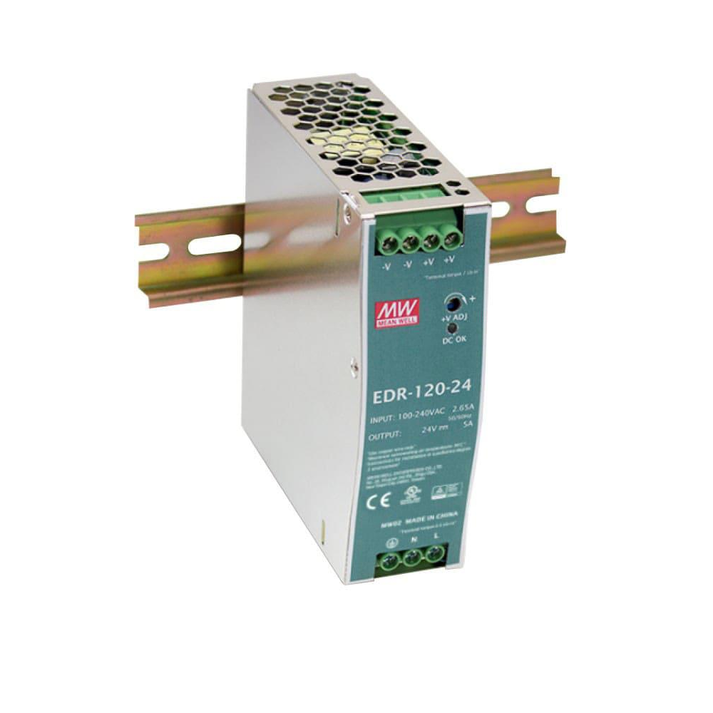 Alimentador para Carril DIN Salida 12VDC Potencia 120W Corriente 10A – Modelo Mean Well EDR-120-12