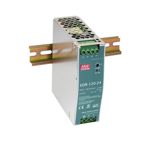 Alimentador para Carril DIN Salida 12VDC Potencia 120W Corriente 10A – Modelo Mean Well EDR-120-12
