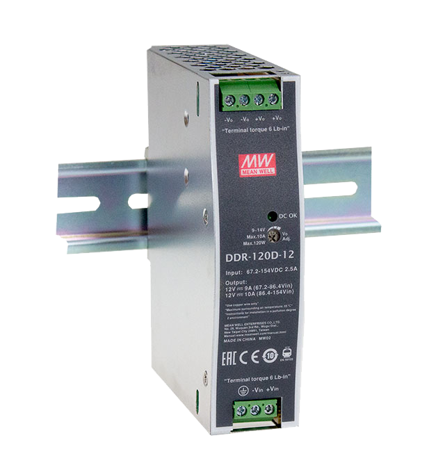 Conversor DC-DC riel DIN 120W DDR-120 - 33.6 a 67.2VDC - 48V