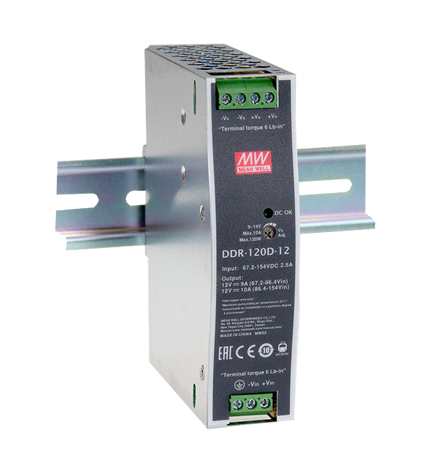 Conversor DC-DC riel DIN 120W DDR-120 - 9 a 18VDC - 24V