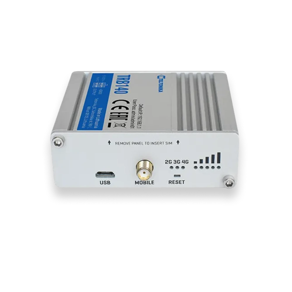Pasarela de conectividad móvil Teltonika TRB140 industrial con soporte 2G/3G/4G Cat4 y entradas/salidas digitales