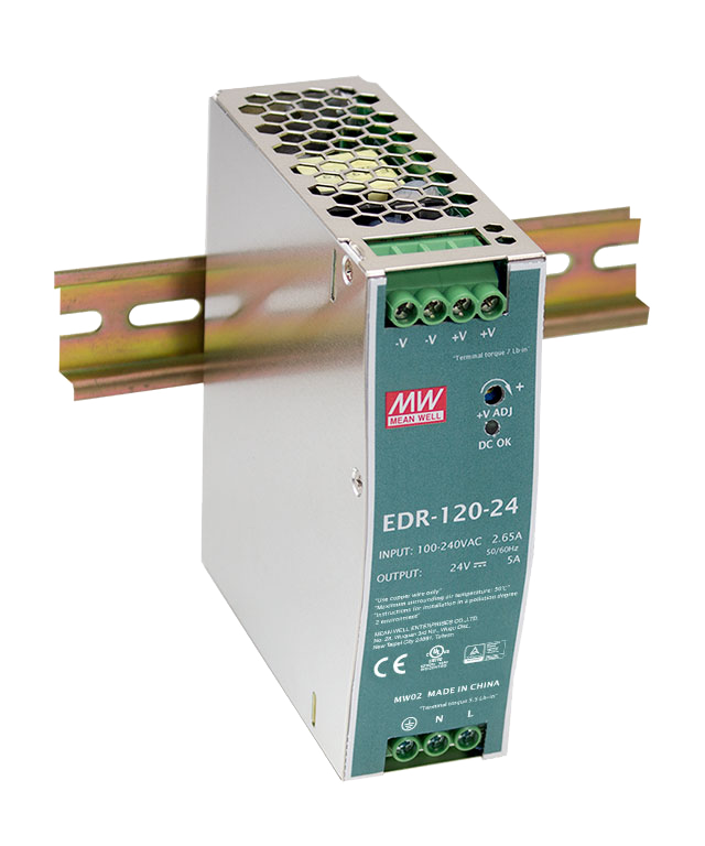 Fuente de poder Riel DIN metálica 120W EDR-120 - 24V
