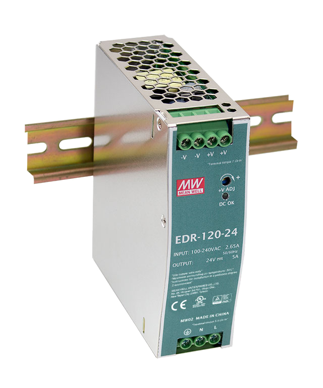 Fuente de poder Riel DIN metálica 120W EDR-120 - 12V