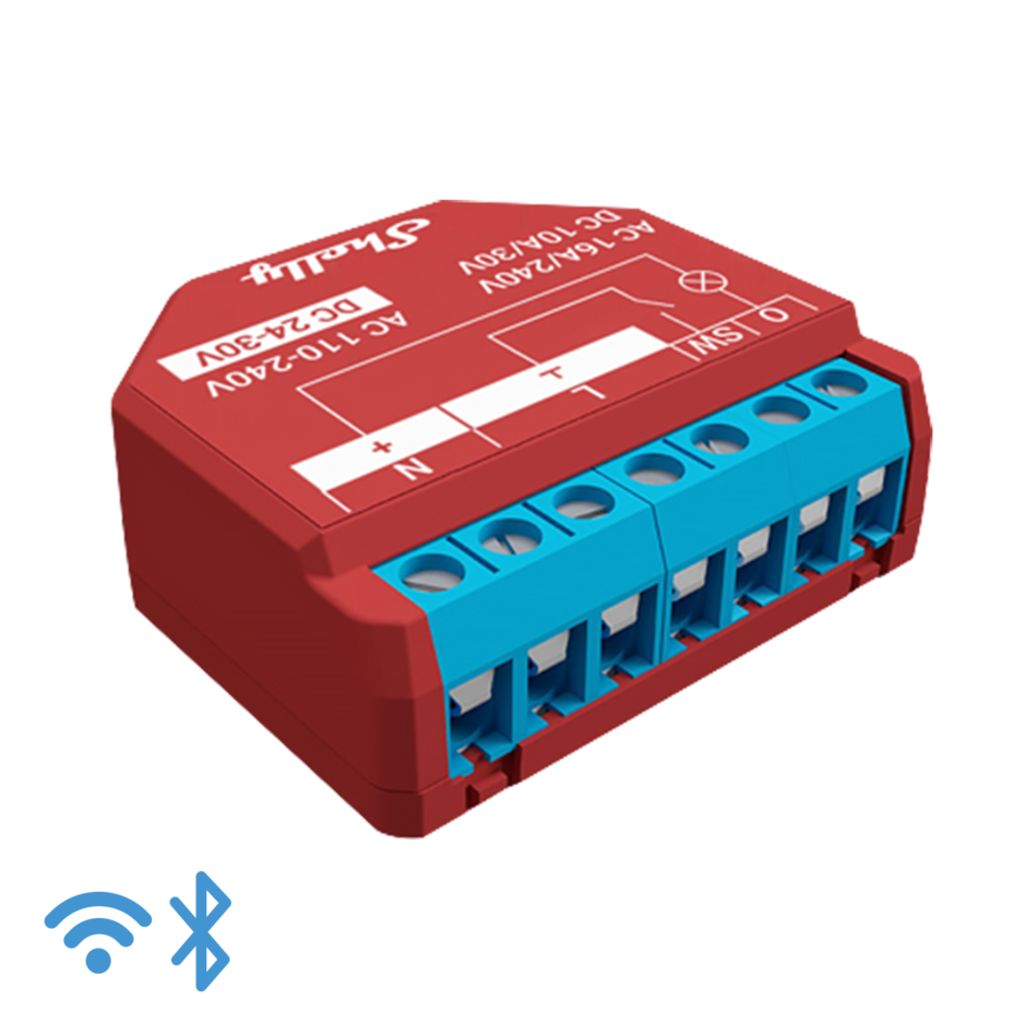 Relé inteligente con medidor de energía operado por WiFi, 1 canal 15A con contactos secos - Certificación CE