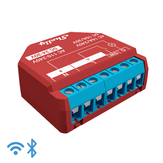 Relé inteligente con medidor de energía operado por WiFi, 1 canal 15A con contactos secos - Certificación CE