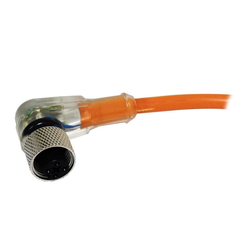 Cable con conector 90° M12 de 4 pines LED 2 metros - NPN LED