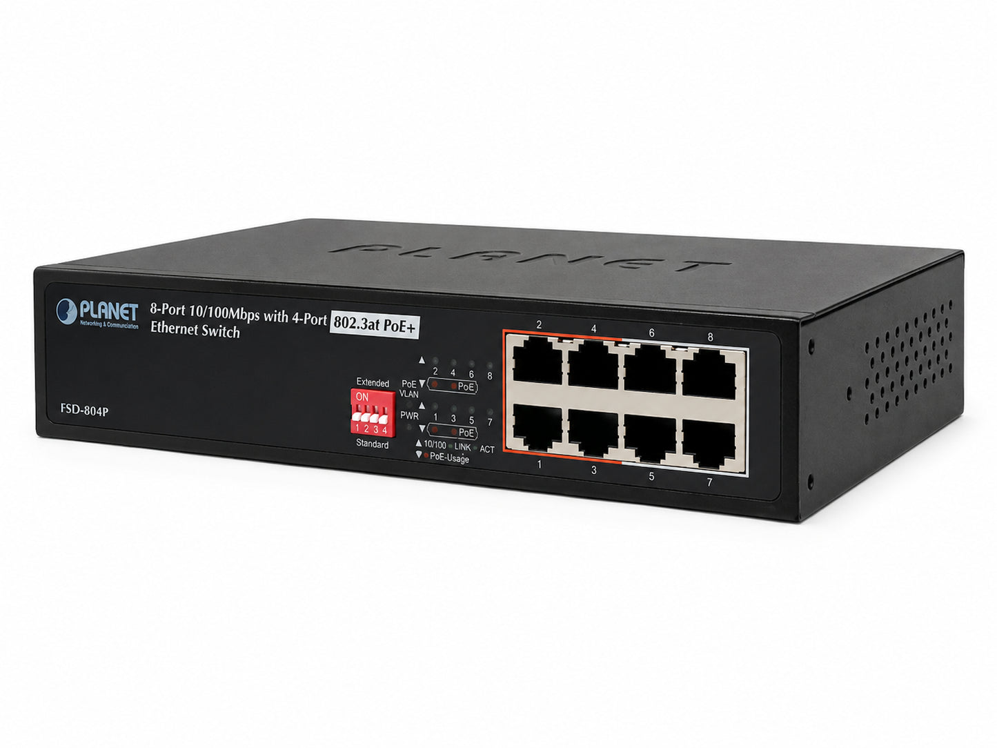 Switch 8-Port 10-100 4-Port 802.3at PoE+ Injector 60W PoE Budget (Descontinuado)