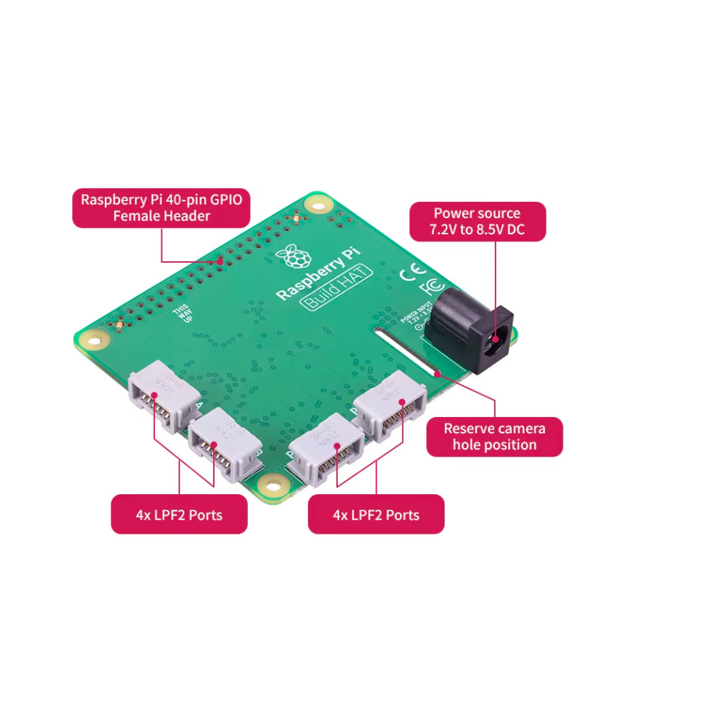 Complemento Raspberry Pi Build HAT para robótica LEGO compatible con placa Raspberry Pi