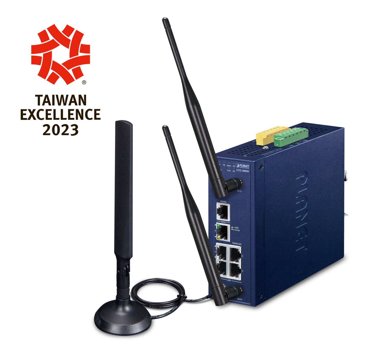 Puerta de Enlace Inalámbrica LoRaWAN Industrial con 5 Puertos 10/100/1000T (802.11ax 1800Mbps, 2 DI/DO, -40~75 Grados C, US915 Sub 1G)