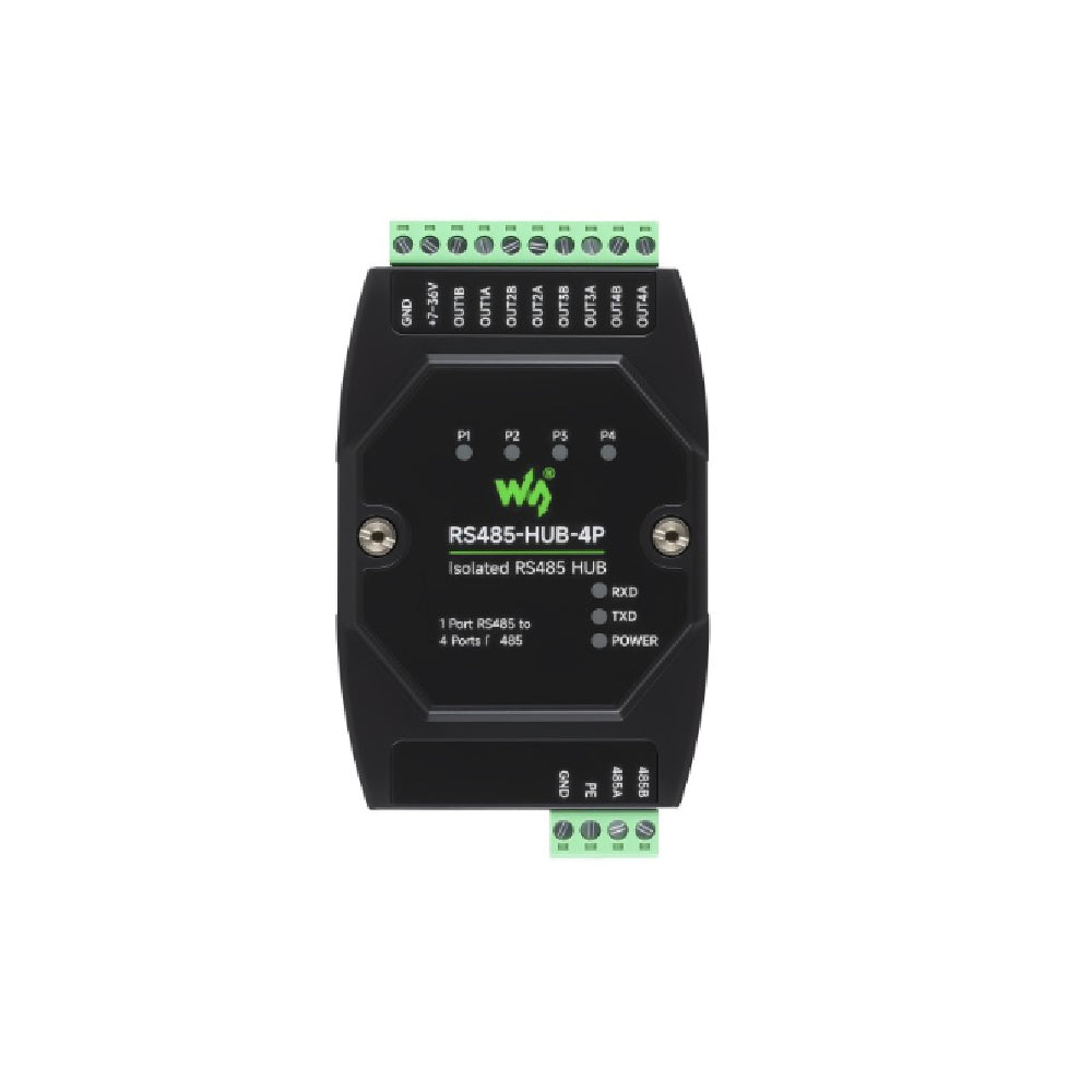 Concentrador Industrial RS485 Aislado de Cuatro Puertos – Waveshare