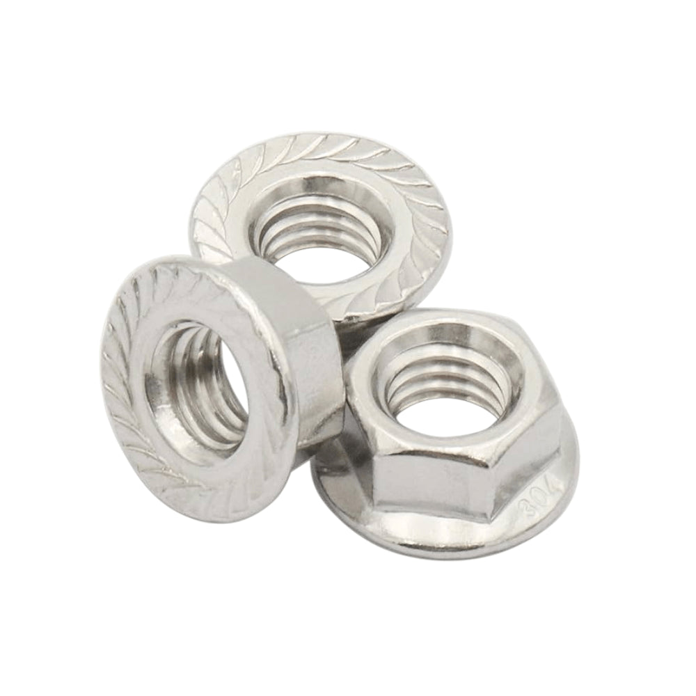 Tuerca Hexagonal M8 + Golilla Plana + Presión Acero inoxidable (pack 50 unds)