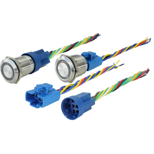 Zócalo para pulsadores y botones con cable 15cm serie AV_SQ - Ø 22mm