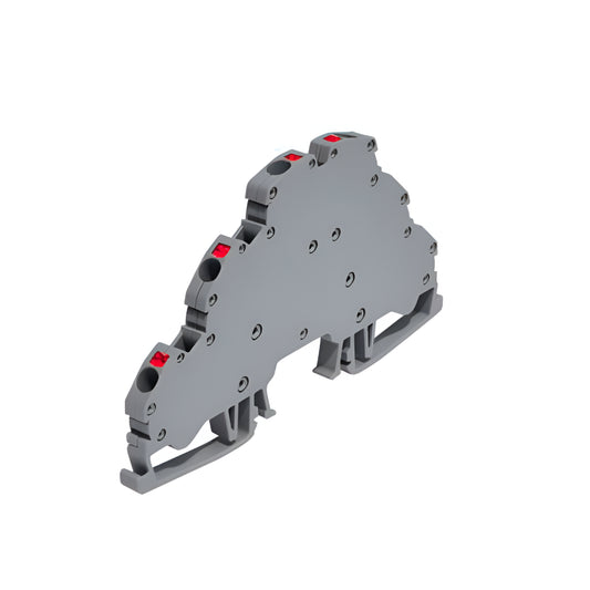 Bloque de Terminales 3-4 mm² para carril DIN de triple nivel con entrada por presión – Onka