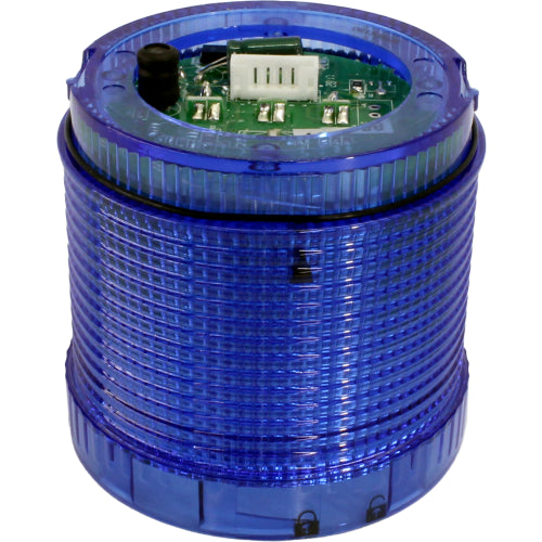 Lente azul con opción continua o pulsante IP65, debe usar base serie T70 - 85 a 275VAC - Luz contínua