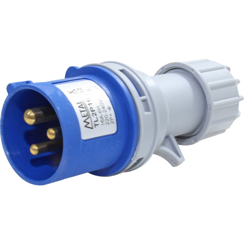 Enchufe industrial macho volante 220 a 250VAC 16 a 63A serie TL2P - 16A - 3P+T - 9H