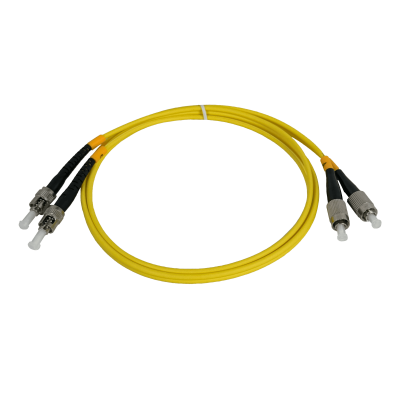 JFSTF1. Cable puente dúplex monomodo SM de fibra óptica 3.0mm 9/125um LSZH, 1 metro, conectores ST-FC