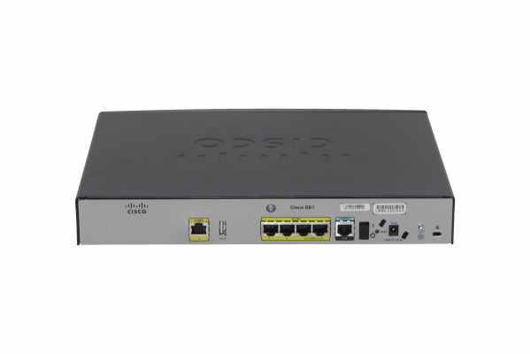 C881-K9. ENRUTADOR CISCO DE SEGUNDA MANO 4-100(2-PoE) 1-WAN-100 1-Consola-RJ45 1-USB-AH