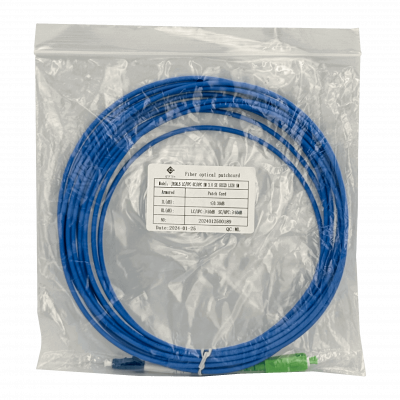 JBSAL5. Latiguillo fibra óptica monomodo simplex LSZH blindado 5m LC/UPC-SC/APC 3.0mm 9/125um