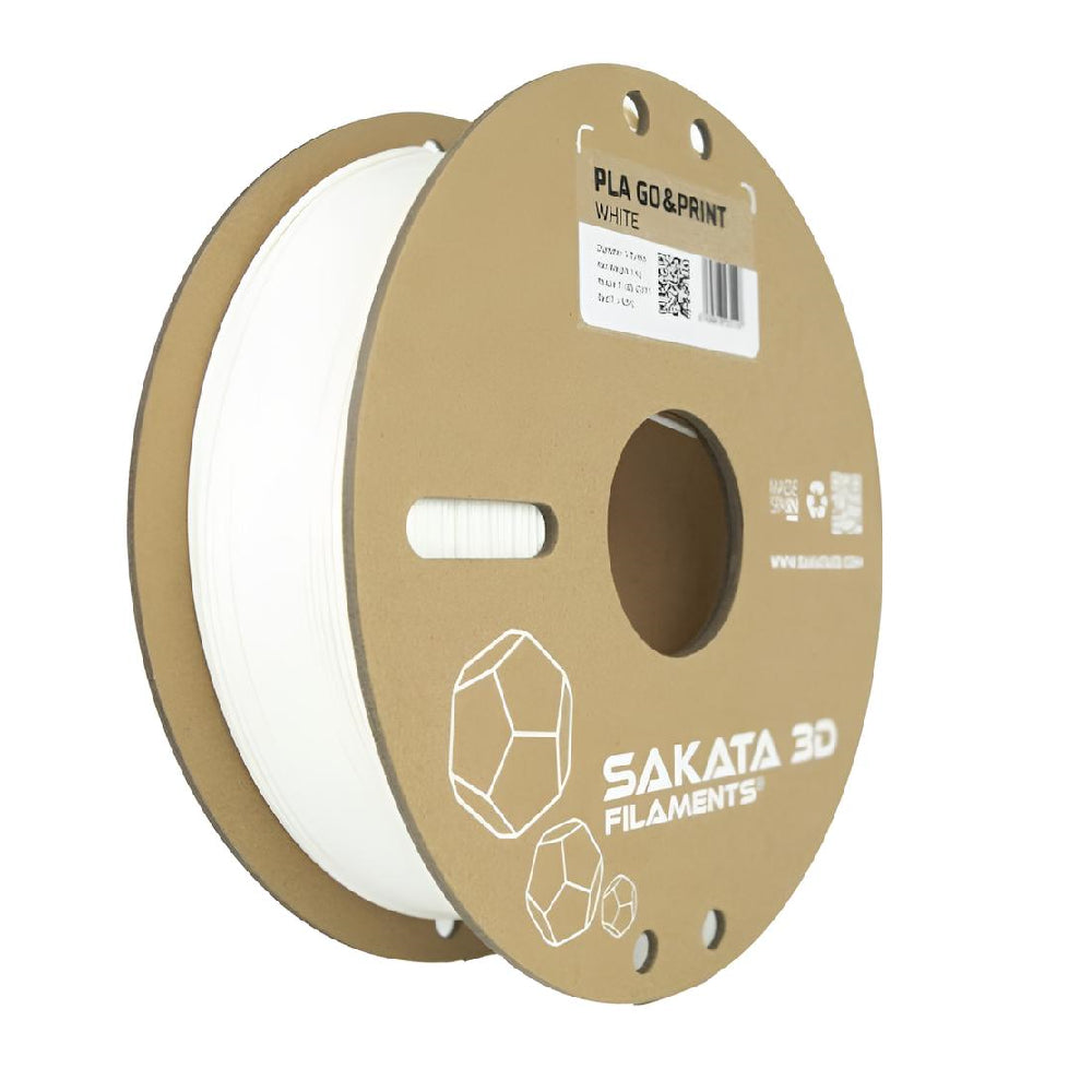 Material Termoplástico PLA GO&PRINT Tonalidad Blanca Grosor 1.75mm Peso 1kg – Marca Sakata 3D