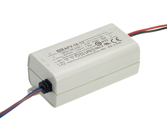 Driver LED plástico voltaje 16W APV-16 - 12V