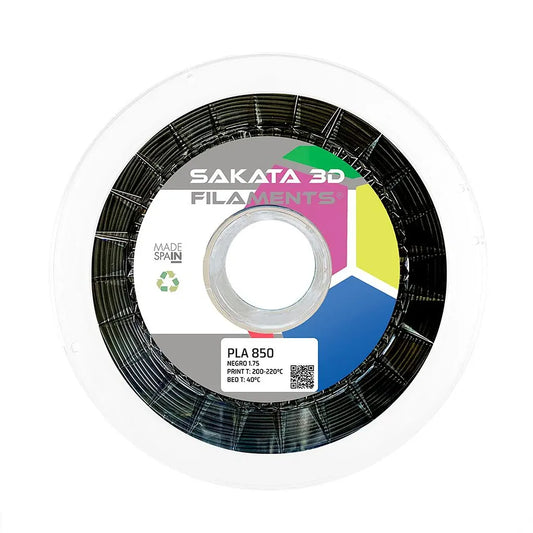 Material de impresión PLA 850 tonalidad Negra 1.75mm 1kg – Sakata 3D